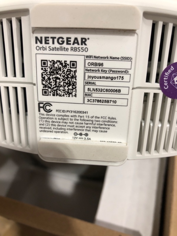 Photo 2 of NETGEAR ORBI SATELLITE RBS50 SET OF 3 