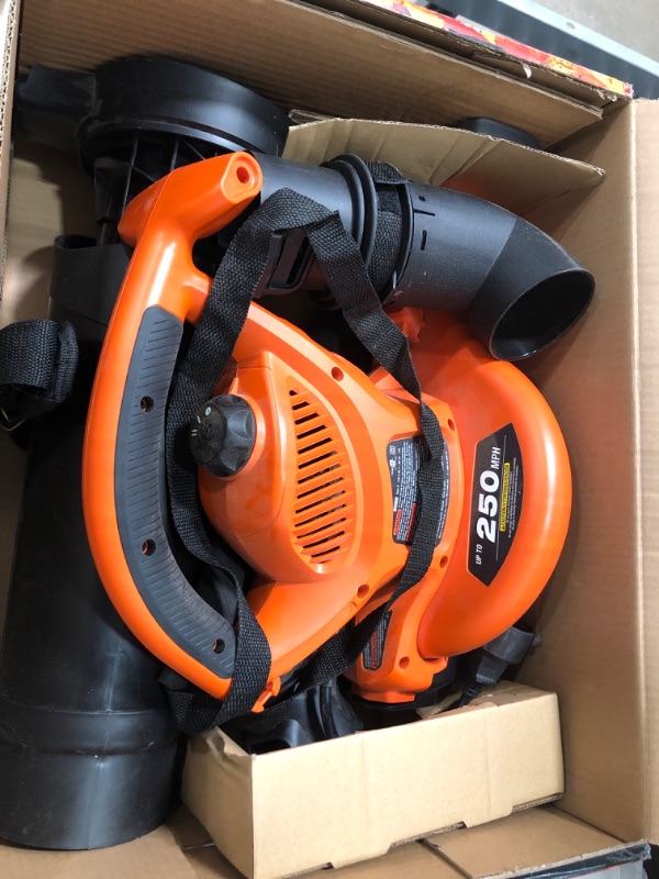 Photo 2 of BLACK+DECKER Leaf Blower & Leaf Vacuum, 3-in-1, 12-Amp, 250-MPH, 400-CFM (BV6000)