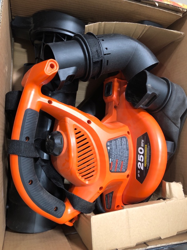 Photo 3 of BLACK+DECKER Leaf Blower & Leaf Vacuum, 3-in-1, 12-Amp, 250-MPH, 400-CFM (BV6000)