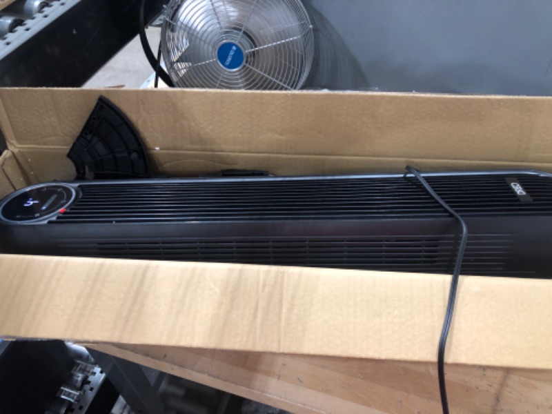 Photo 4 of ***OPEN BOX MAY BE MISSING HARDWARE***   ***TESTED***

Dreo Nomad One Tower Fan with Remote, 24ft/s Velocity Quiet Cooling Fan, 90° Oscillating Fan with 4 Speeds, 4 Modes, 8H Timer, Bladeless Fan, Standing Floor Fans, Black, (DR-HTF007) Black Standard