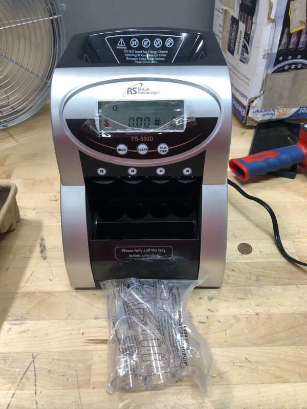 Photo 2 of Royal Sovereign 1 Row Electric Coin Counter/Sorter, Patented Anti-Jam Technology, Digital Counting Display (FS-550D)