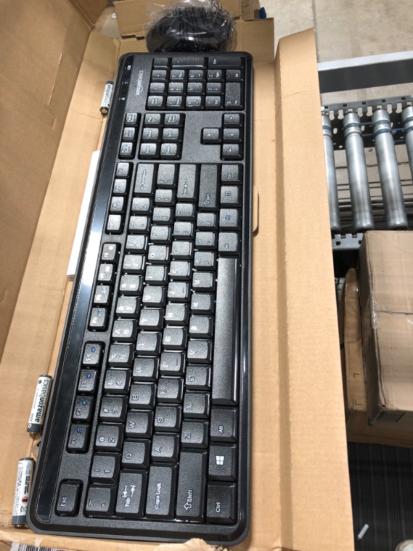 Photo 2 of Amazon Basics Wireless Computer Keyboard and Mouse Combo - Quiet and Compact - US Layout (QWERTY)