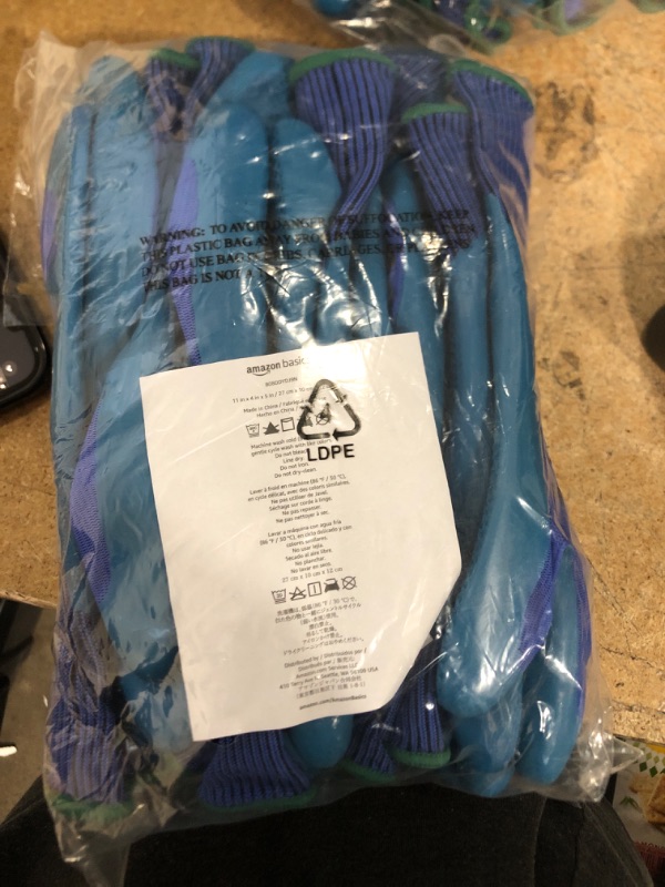 Photo 2 of 6-Pairs Amazon Basics 13 Gauge Latex Coated Work Gloves (Blue; 2XL) Expired
