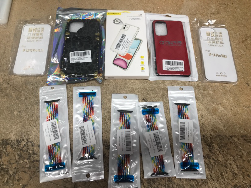 Photo 1 of 10 ITEMS ASSORTED PHONE CASE/ WATCH BAND BUNDLE