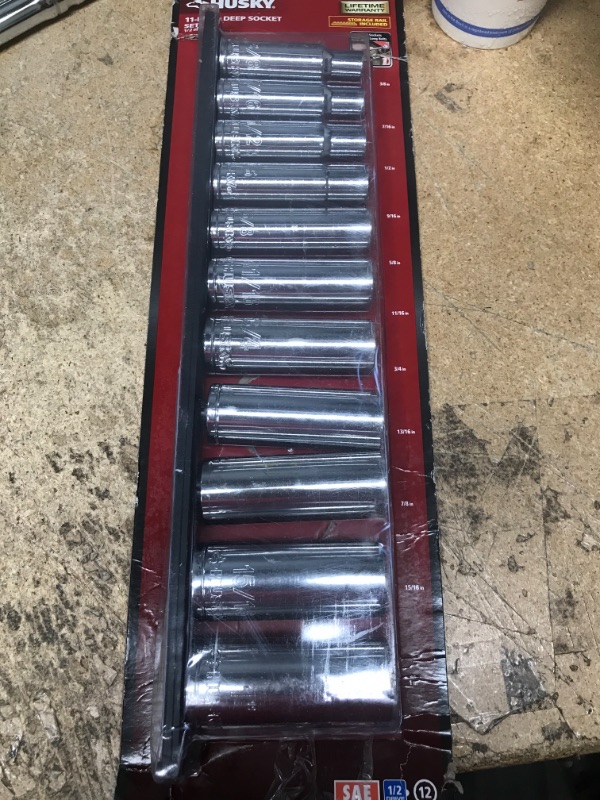 Photo 2 of 1/2 in. Drive SAE Deep Socket Set (11-Piece)