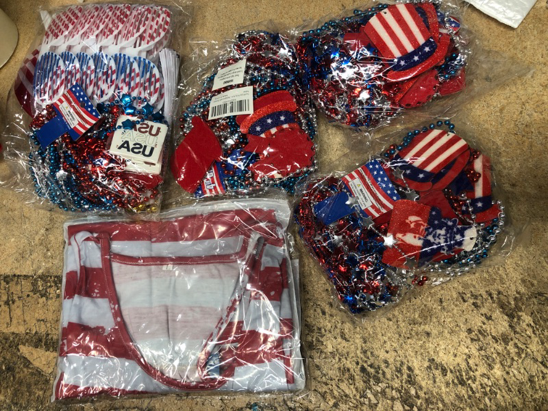 Photo 2 of 5 ITEMS, 4th of July Accessories Party Favors T SHIRT LARGE BUNDLE