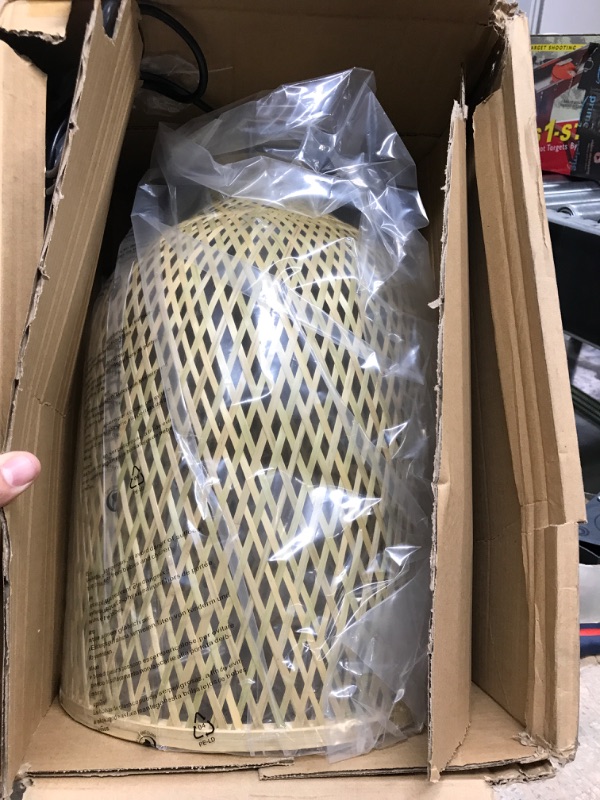 Photo 1 of *USED* AKT LIGHTING Hand-Woven Bamboo Pendant Light, 11.8'' UL Boho Coastal Rustic Retro Hanging Lamp, Handwoven Rattan Dome Shape Hanging Light Fixture for Living Room Bedroom Kitchen
