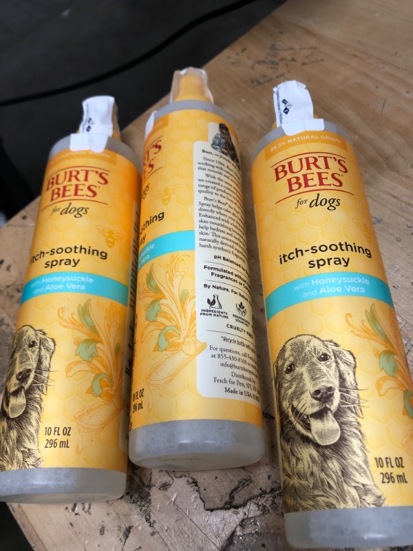 Photo 2 of 3 botlles
Burt's Bees for Pets Natural Itch Soothing Spray with Honeysuckle | Best Anti-Itch Spray for Dogs With Itchy Skin | Cruelty Free, Sulfate & Paraben Free - Made in the USA, 10 Oz Spray 2.00" x 2.00"