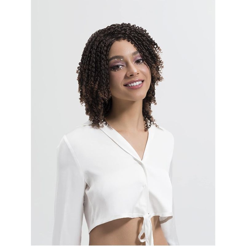 Photo 1 of **STOCK IMAGE FOR SAMPLE**
Pelidon Short Afro Kinky Curly Wig 6 Inch Side Part Wig African American Replacement Wigs for Black Women T1B/30
