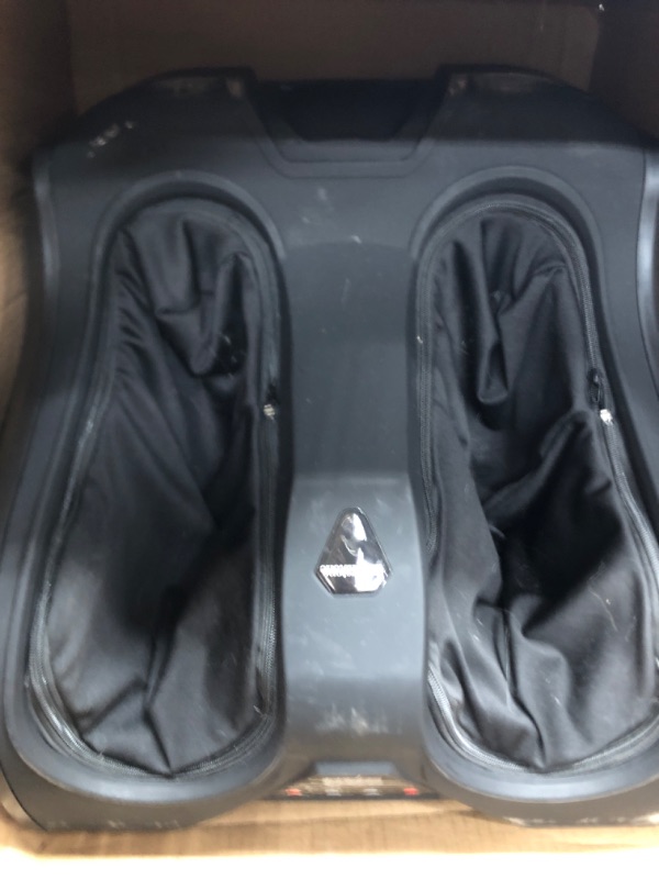 Photo 2 of ***MISSING POWER SOURCE***Brookstone Shiatsu Foot and Calf Massager with Air Compression and Soothing Heat - 2 Massage Modes, 1 Heat Level, Auto Shut-Off, AC Power
