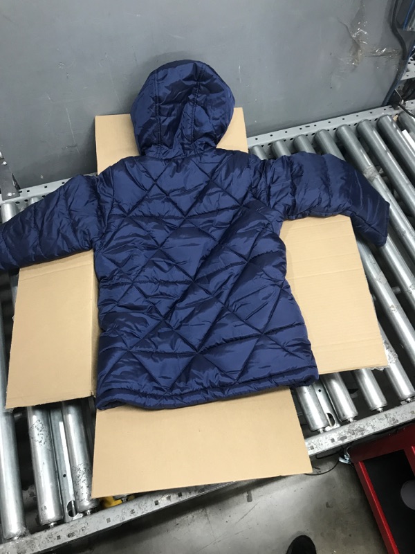 Photo 3 of Bass Outdoor Boys' Heavy Weight Diagonal Quilted Puffer Coat 10-12 Soft Navy