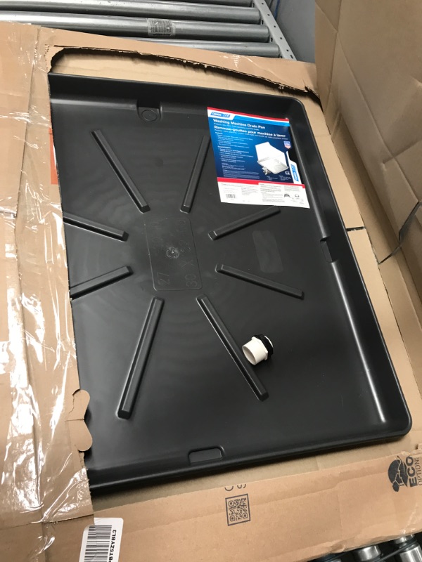 Photo 1 of Camco 20750 Washing Machine Drain Pan with PVC Fitting, 30-Inch x 32-Inch, Graphite - Protects Your Floors from Washing Machine Leaks - Easy to Use Standard Packaging Graphite 30" x 32"