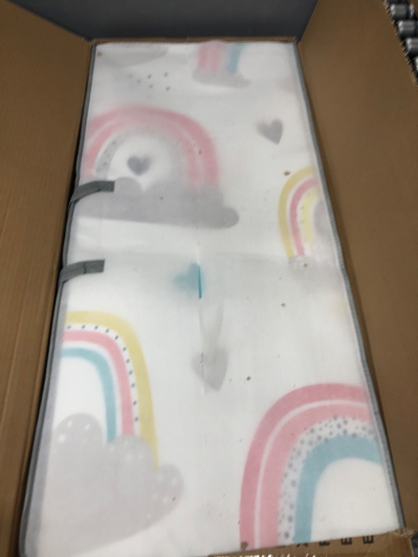 Photo 1 of Baby Play Mat, 71x79 Inches Foldable Play Mat, Non-Toxic Waterproof Playmat for Babies and Toddlers Kids, Reversible Baby Crawling Mat for Indoor & Outdoor, Foam Play Mat for Baby Rainbow