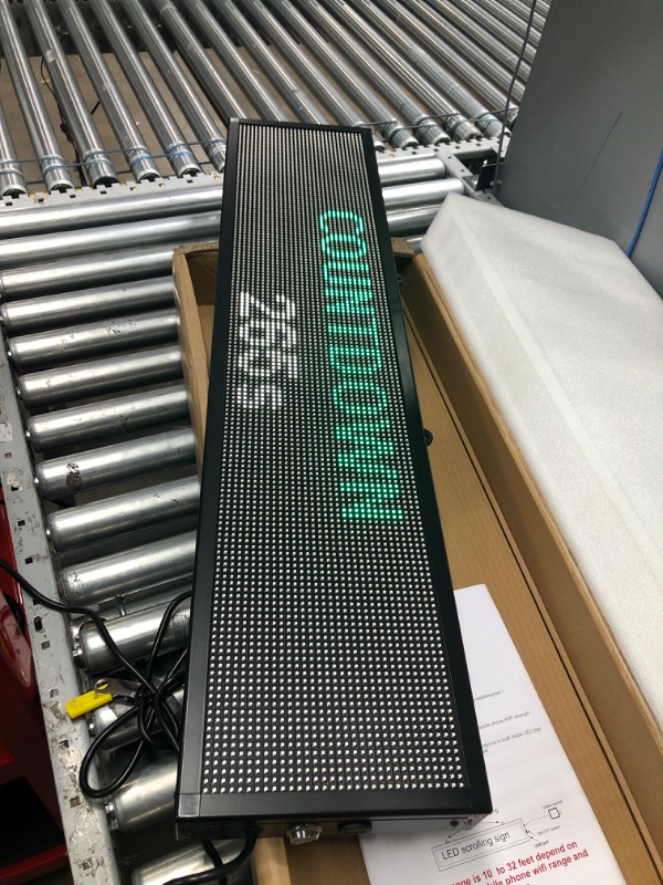 Photo 3 of ( LIKE NEW ) LED sign WiFi P6 40" x 9" high resolution LED full RGB color sign with high resolution P6 128x32 dots and new SMD technology scrolling display. Perfect solution for advertising, programmable message board