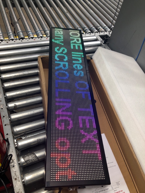 Photo 4 of ( LIKE NEW ) LED sign WiFi P6 40" x 9" high resolution LED full RGB color sign with high resolution P6 128x32 dots and new SMD technology scrolling display. Perfect solution for advertising, programmable message board