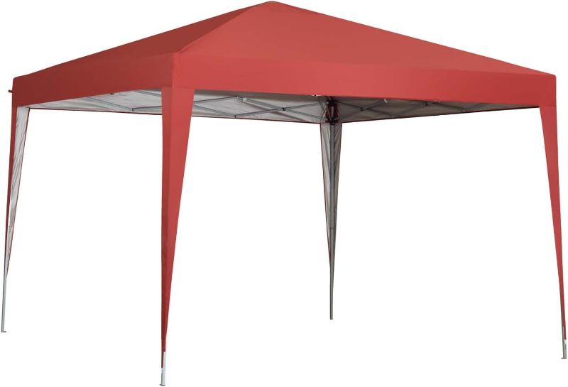 Photo 1 of 10 x 10 ft Pop-Up Canopy Tent Gazebo for Beach Tailgating Party (red)