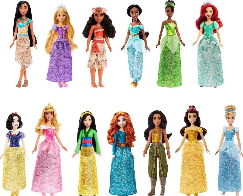 Photo 1 of Disney Princess Fashion Doll Gift Set with 13 Dolls in Sparkling Clothing and Accessories, Inspired by Disney Movies (Amazon Exclusive)
