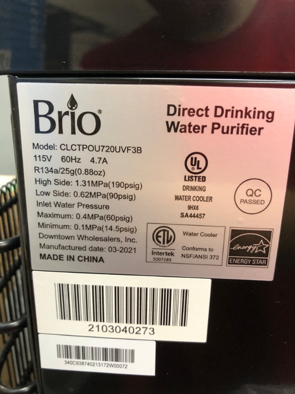 Photo 3 of **PARTS ONLY** Brio Modern Water Cooler Dispenser