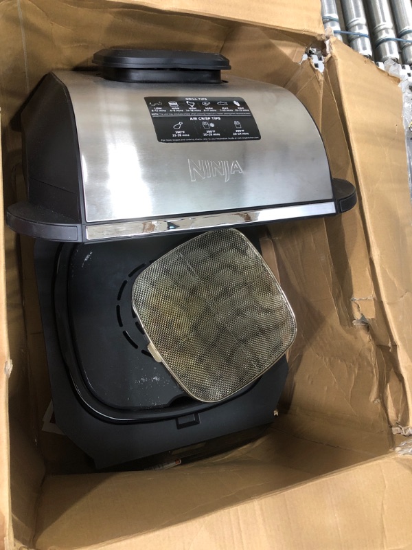 Photo 2 of **FOR PARTS OR REPAIR**SEE NOTES**
Ninja EG201 Foodi 6-in-1 Indoor Grill with Air Fry, Roast, Bake, Broil, & Dehydrate, 2nd Generation, Black/Silver Ninja Foodi Grill 2nd Generation0++