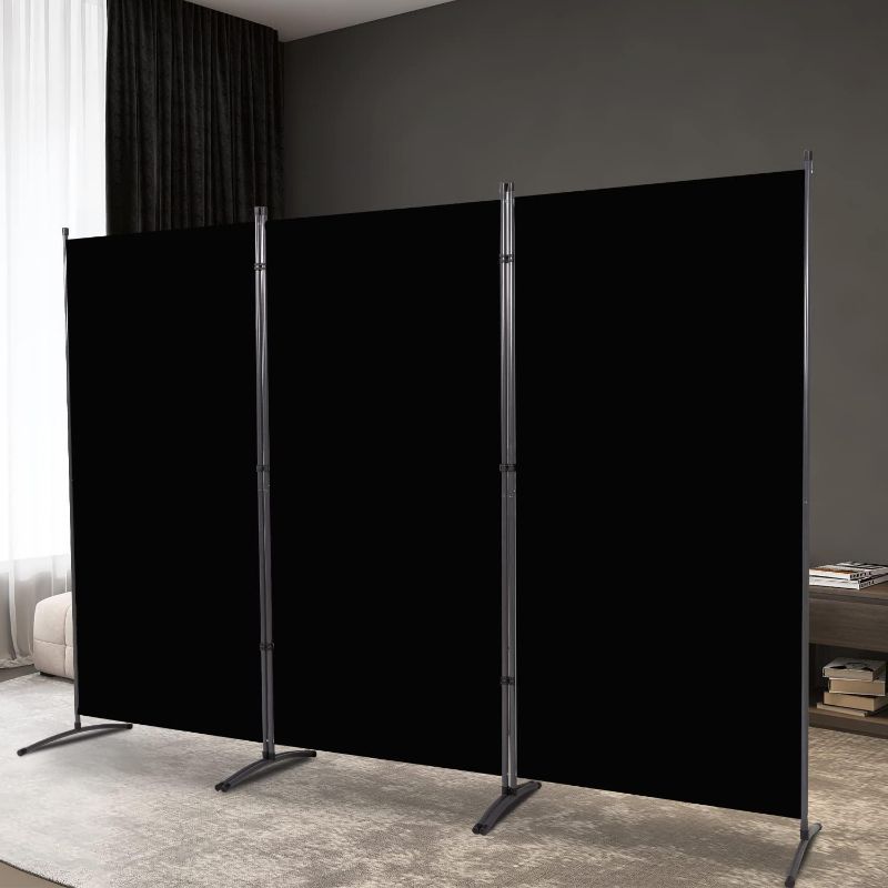 Photo 1 of 3 Panel Room Divider, Folding Privacy Screen for Home, Dorm, Office, Partition Room Dividers Separators, Freestanding Room Divider Screen Fabric Panel 