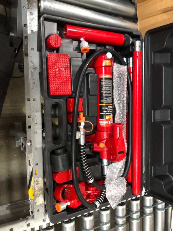 Photo 3 of BIG RED T70401S Torin Portable Hydraulic Ram: Auto Body Frame Repair Kit with Blow Mold Carrying Storage Case, 4 Ton (8,000 lb) Capacity, Red