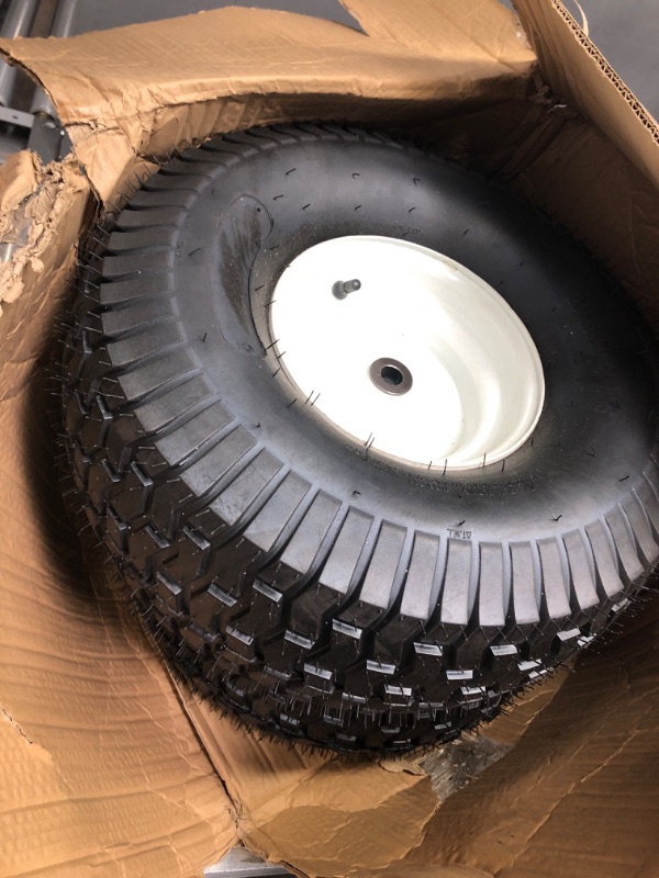 Photo 3 of MaxAuto 20x8.00-8 Lawn Mower Tires 20x8x8 Lawn Tractor Tire 20x8-8 Turf Tire with Rim, 3.5" Offset Hub, 3/4" Bore with 3/16" Keyway, 4 Ply, 965lbs Capacity, Set of 2