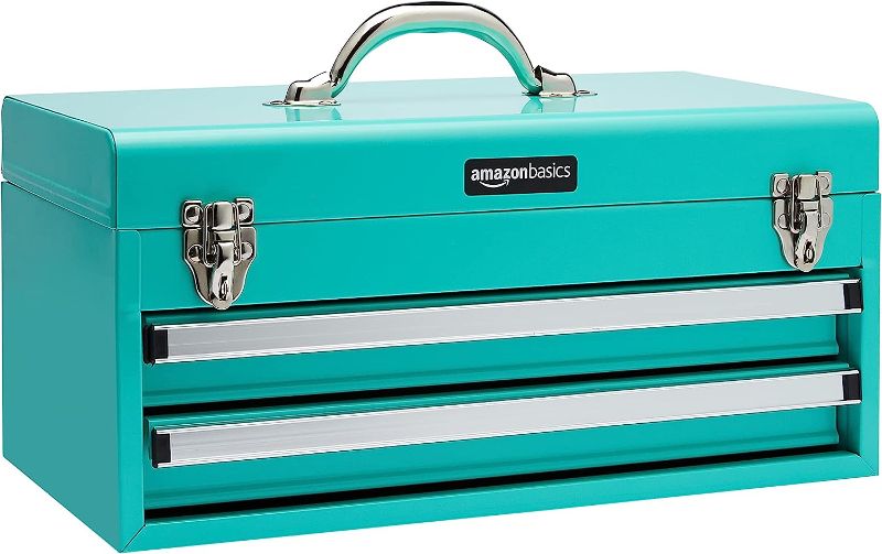 Photo 1 of 
Amazon Basics 2-Drawer Steel Organization Chest - Turquoise Powder Coated Finish
Color:Turquoise