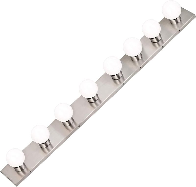 Photo 1 of 
Dysmio Lighting Eight Light Vanity Strip - Hollywood Style Mirror Fixture with Brushed Nickel Plates – Salon-Grade Accessories for Bedroom, Bathroom,...
Color:Brushed Nickel
Size:48 Inches - 8 light