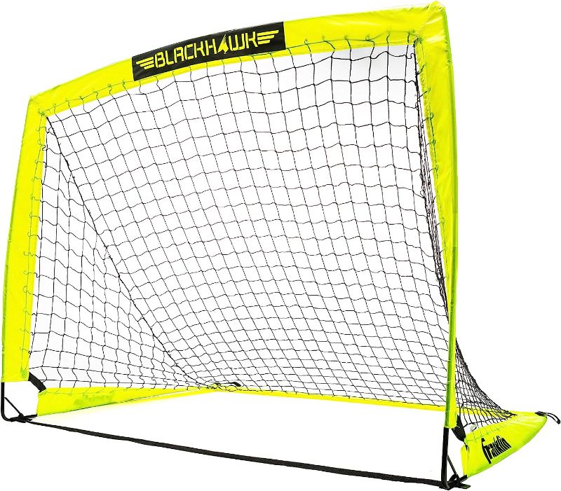 Photo 1 of 
Franklin Sports Blackhawk Backyard Soccer Goal - Portable Pop Up Soccer Nets - Youth + Adult Folding Indoor + Outdoor Goals - Multiple Sizes + Colors -...
Color:Optic Yellow
Style:4' x 3'
Pattern Name:Soccer Goal