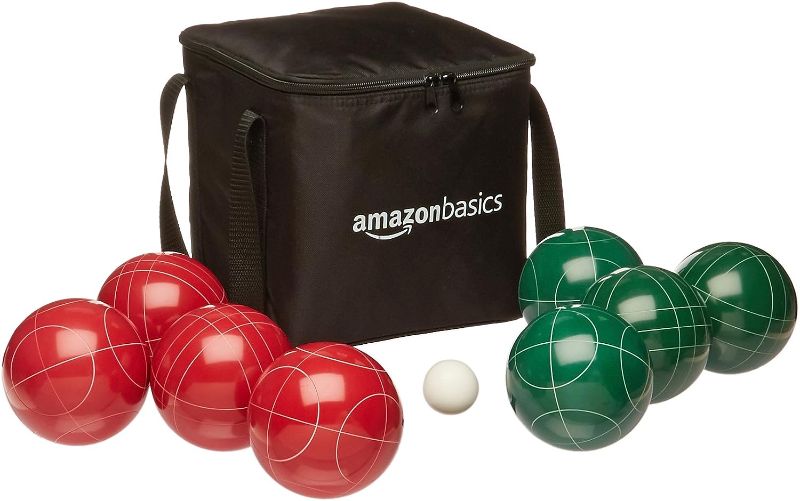 Photo 1 of Amazon Basics Bocce Ball Outdoor Yard Games Set with Soft Carrying Case
