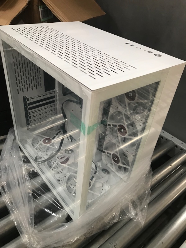 Photo 2 of KEDIERS PC Case Pre-Install 9 ARGB Fans, ATX Mid Tower Gaming Case with Opening Tempered Glass Side Panel Door Desktop Computer Case,C590 C590 white