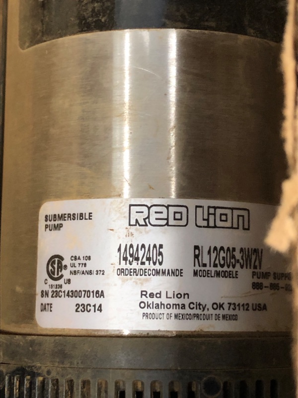 Photo 3 of Red Lion RL12G05-3W2V Submersible Deep Well Pump with Control Box 1/2 HP, 12 GPM, 3-Wire, 230 Volt, Steel, 14942405