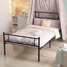 Photo 1 of **LOOSE HARDWARE/PARTS**Weehom Metal Bed Frame Twin with Bed Storage,No Box Spring Needed,Heavy Duty Steel Slats Support for Boys Girls Teens Students Adults Black Twin Black