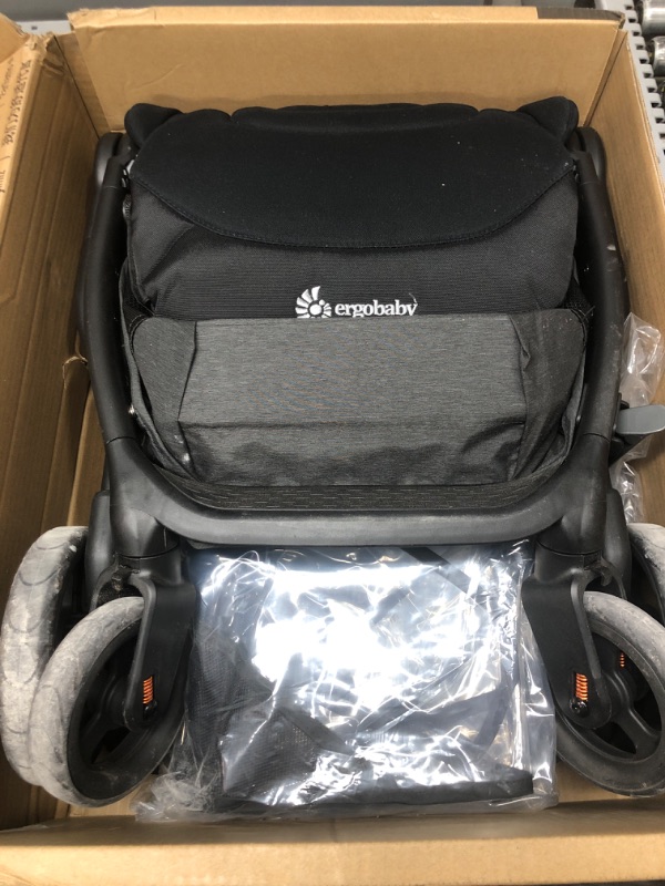 Photo 2 of Ergobaby Metro+ Compact Baby Stroller, Lightweight Umbrella Stroller Folds Down for Overhead Airplane Storage (Carries up to 50 lbs), Car Seat Compatible, Slate Grey