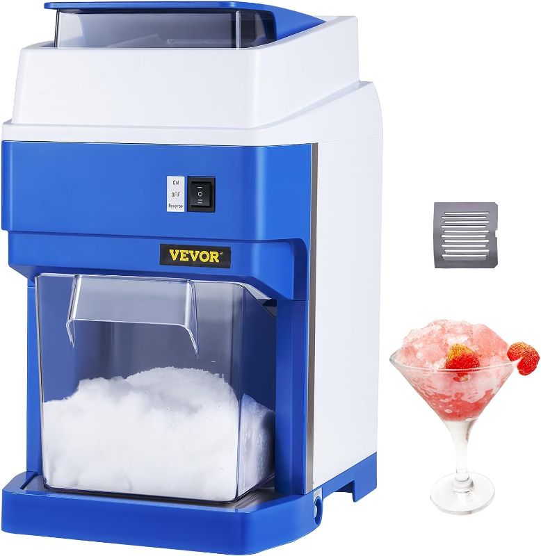 Photo 1 of 
VEVOR Commercial Ice Shaver Crusher, 265lbs Per Hour Electric Snow Cone Maker with 4.4lbs Ice Box, 650W Tabletop Shaved Ice Machine for Parties Events Snack...