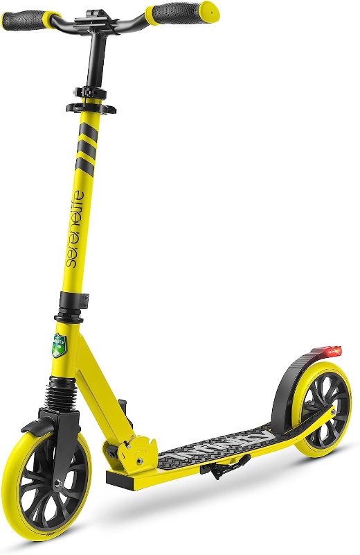 Photo 1 of 
SereneLife Foldable Kick Scooter - Stand Kick Scooter for Teens and Adults with Rubber Grip at Tip, Alloy Deck, Adjustable T-Bar Handlebar Height, Smooth...
Color:Yellow