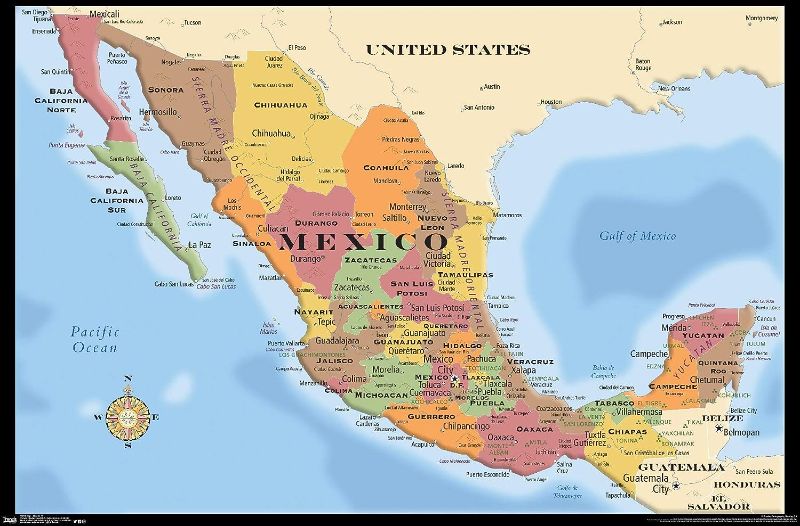 Photo 1 of 
Trends International Map - Mexico Wall Poster