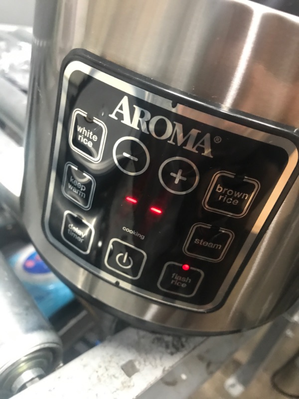 Photo 8 of **DAMAGED**
***PARTS ONLY***
Aroma Housewares ARC-914SBD Digital Cool-Touch Rice Grain Cooker and Food Steamer, Stainless, Silver, 4-Cup (Uncooked) / 8-Cup (Cooked) Basic