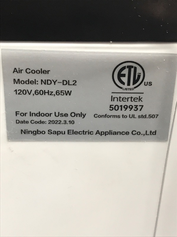 Photo 9 of **USED**
BALKO Portable Air Conditioners, 3-IN-1 Evaporative Air Cooler, Windowless Room Cooler w/Humidifier, Remote, 12H Timer, 3 Speeds, Ice Box, 65° Oscillation Personal Swamp Cooler for Room Garage Office DL2-White