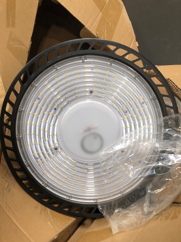 Photo 3 of 250W LED High Bay Light with Multifunction, Dimmable/Sensing Distance/Hold Time Adjustable Motion Activated High Bay LED Light 35000lm UFO High Bay Lighting with ????? Remote Control-6Pack 250W || 6Pack