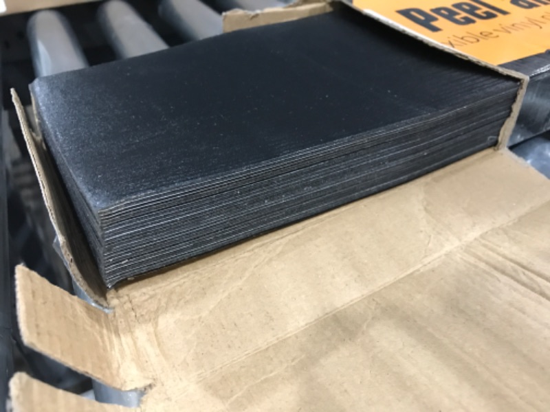 Photo 5 of *USED* Peel and Stick Floor Tiles Vinyl Flooring Planks, 24 Sheets 36 Sq.Ft Black Adhesive Wood Plank, Wallpaper Stickers 36×6×0.1 Inch Black