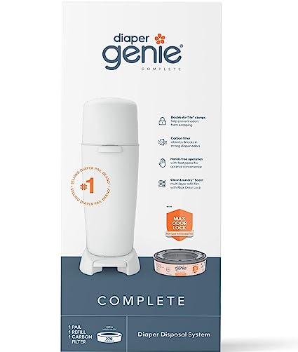 Photo 1 of **USED**
Diaper Genie Complete Diaper Pail (White) with Antimicrobial Odor Control | Includes 1 Diaper Trash Can
