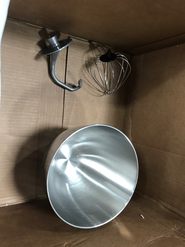 Photo 7 of **USED**
GE Tilt-Head Electric Stand Mixer | 7-Speed, 350-Watt Motor | Includes 5.3-Quart Bowl, Flat Beater, Dough Hook, Wire Whisk & Pouring Shield | Countertop Kitchen Essentials | Granite Gray