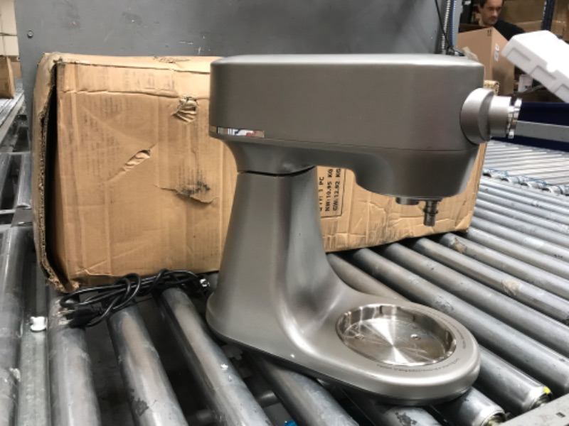 Photo 2 of **USED**
GE Tilt-Head Electric Stand Mixer | 7-Speed, 350-Watt Motor | Includes 5.3-Quart Bowl, Flat Beater, Dough Hook, Wire Whisk & Pouring Shield | Countertop Kitchen Essentials | Granite Gray