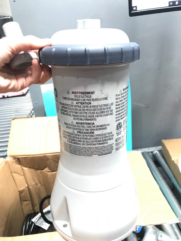 Photo 5 of **USED**
INTEX 28637EG C1000 Krystal Clear Cartridge Filter Pump for Above Ground Pools, 1000 GPH Pump Flow Rate 1,000 Gallons Per Hour 1,000 Gallons Per Hour Filter Pump