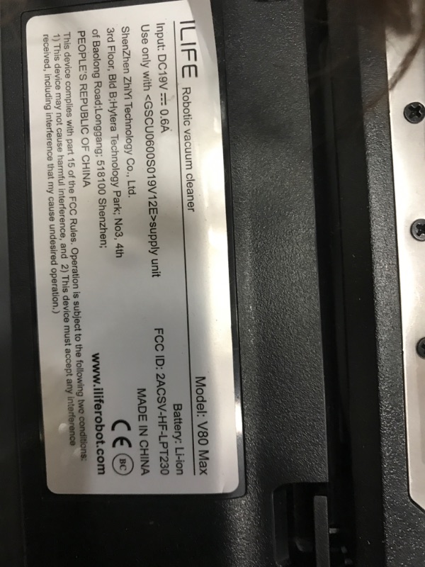 Photo 6 of **USED**
ILIFE V80 Max Robot Vacuum Cleaner, Wi-Fi Connected, 2000Pa Max Suction, Works with Alexa, 750ml Dustbin, Tangle-Free Suction Port, Self-Charging, Ideal for Hard Floor, Pet Hair and Low Pile Carpet