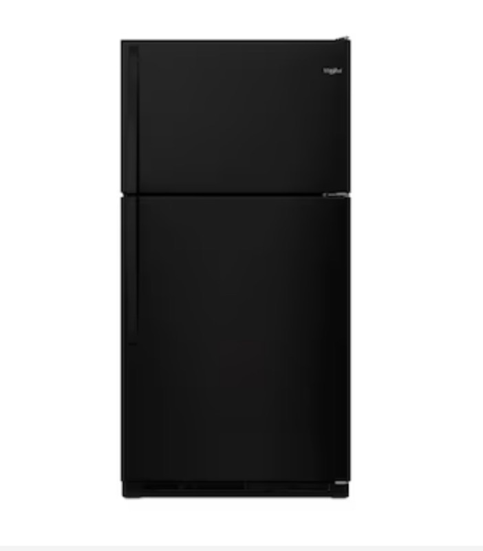 Photo 1 of **PARTS ONLY** Whirlpool 20.5-cu ft Top-Freezer Refrigerator (Black)