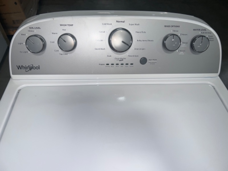 Photo 5 of Whirlpool
27.5 in. 3.8 cu. ft. High-Efficiency White Top Load Washing Machine with Soaking Cycles