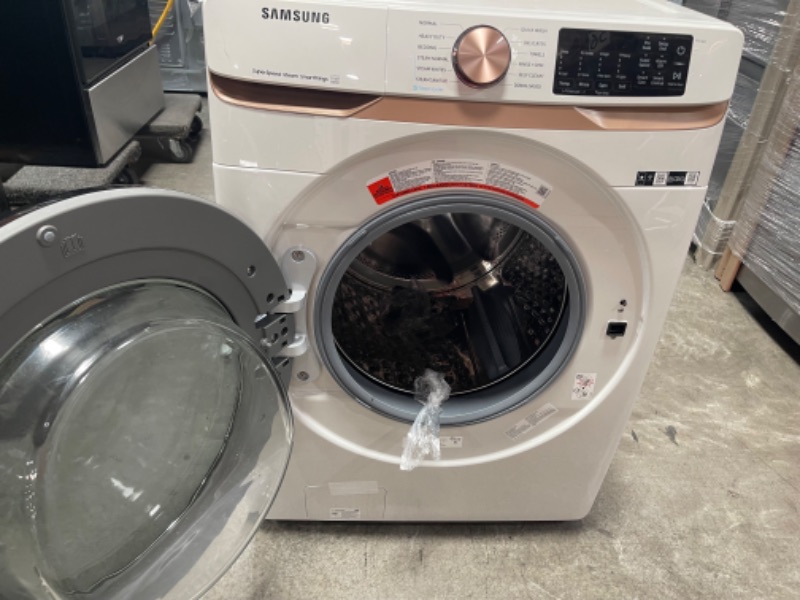 Photo 2 of Samsung 5-cu ft High Efficiency Stackable Steam Cycle Smart Front-Load Washer (Ivory) 
*like new*