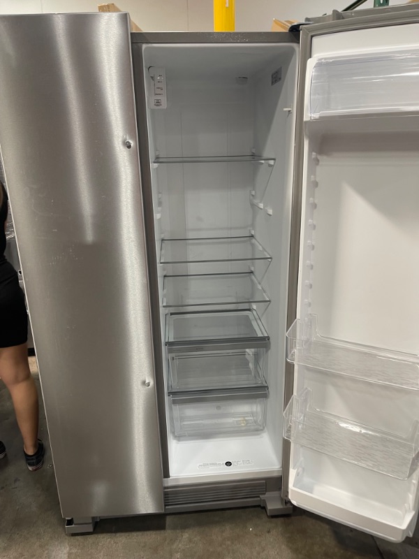 Photo 2 of Maytag - 25 Cu. Ft. Side-by-Side Freestanding Refrigerator, Fingerprint Resistant - Stainless Steel